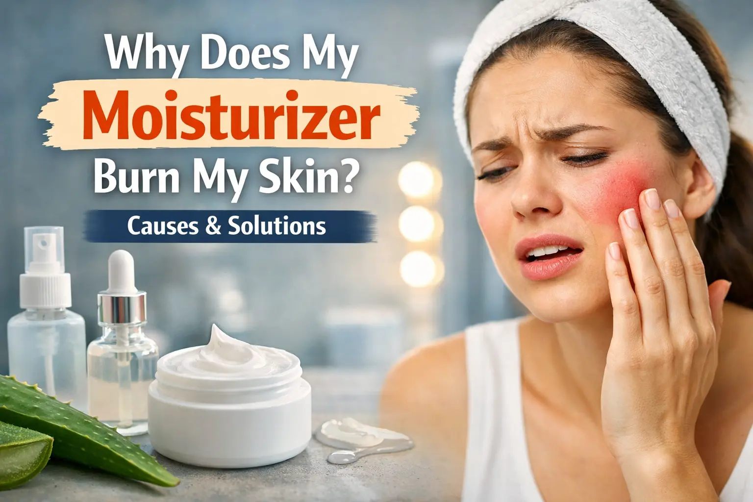 moisturizer burns skin reaction on sensitive face with redness and irritation