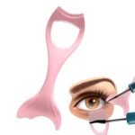 3-in-1 Eyeliner Aid and Eyelash Guide Tool pink silicone makeup stencil for perfect winged liner and mascara shield application.