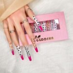 GGDDSHA Handmade Press On Nails – Designer 3D Diamond Zebra Extra Long Stiletto (2026) - Image 4