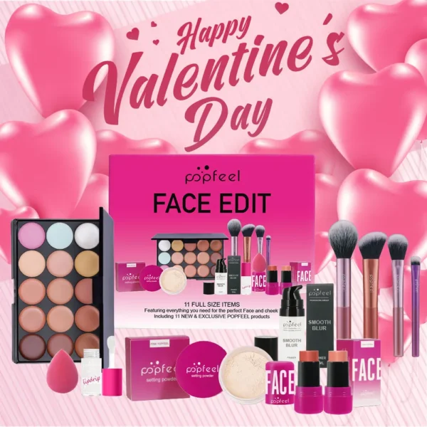 Luxury 11-piece makeup gift set for women featuring a complete beauty collection.