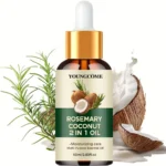 Rosemary oil for hair growth with coconut oil to strengthen roots and stop hair loss.