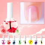 Natural dried flower nail treatment oil for cuticle moisturizing and nail nutrition.