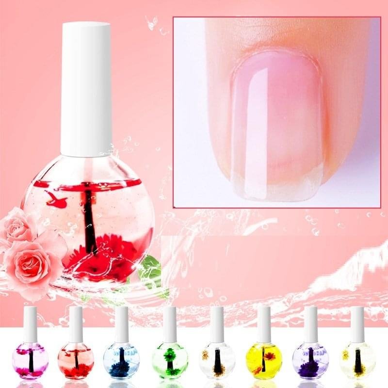 Nail Beauty Dried Flowers Nutrition Nail Treatment Oil Anti-agnail Nail Edge Moisturizing Nail Base Coat Natural Dried Flower Nutrient Solution - Image 1