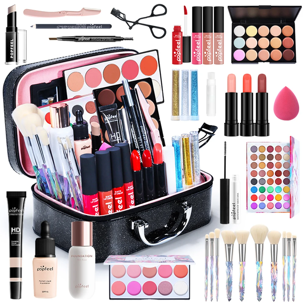 All-in-one makeup kit for women featuring a complete 11-piece beauty collection.