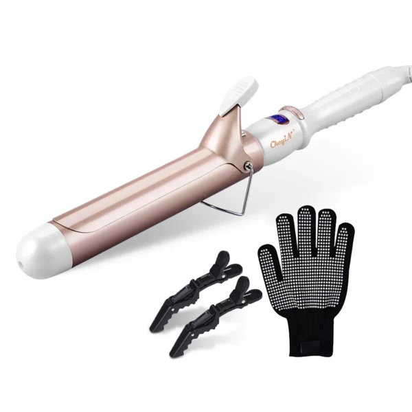 CkeyiN Professional Ceramic Hair Curler with adjustable temperature and tourmaline coating for shiny, frizz-free curls - MarketPickGo