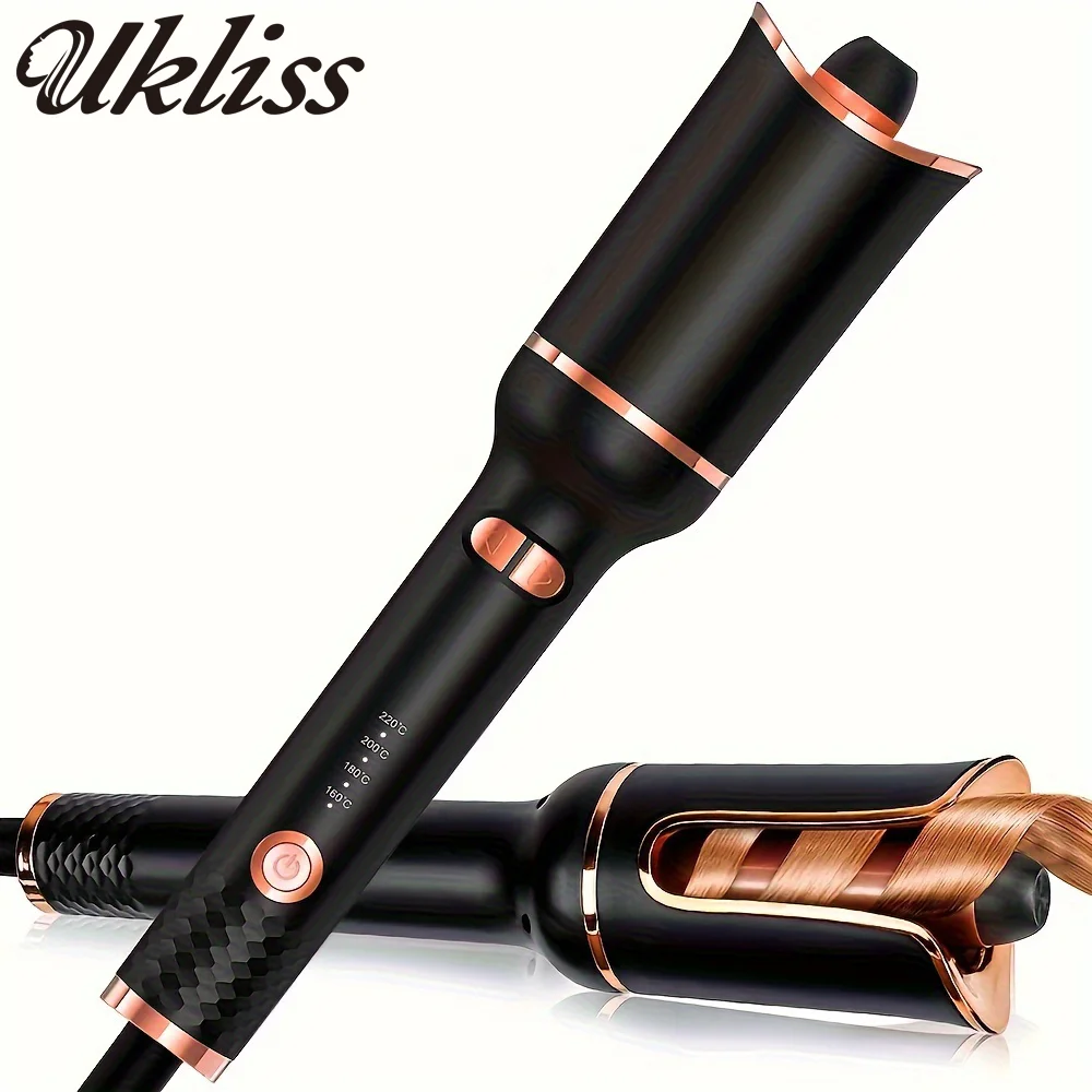 UKLISS Automatic Hair Curler with rotating ceramic barrel for professional long-lasting curls.
