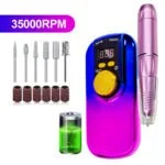 Professional cordless electric nail drill for acrylic and gel nail removal.