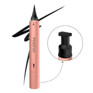 HOFAY Double Head Seal Liquid Eyeliner showing the dual-head stamp and precision pen for symmetrical wings.